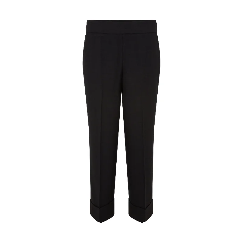 Tailored Cady Stretch Pleated Elastic Back Trouser