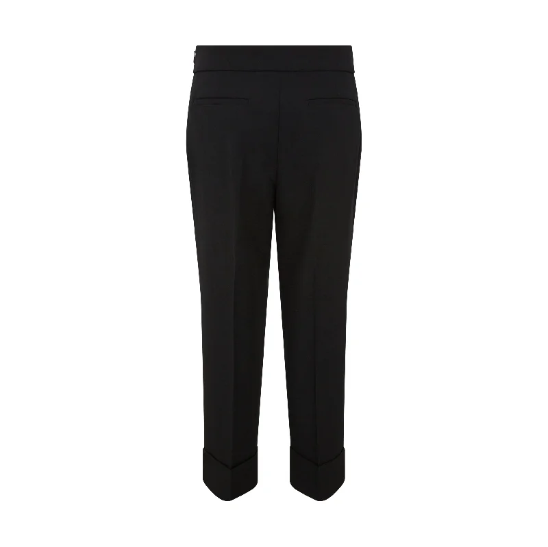 Tailored Cady Stretch Pleated Elastic Back Trouser