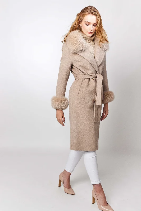 Victoire Faux Fur Cashmere Coat