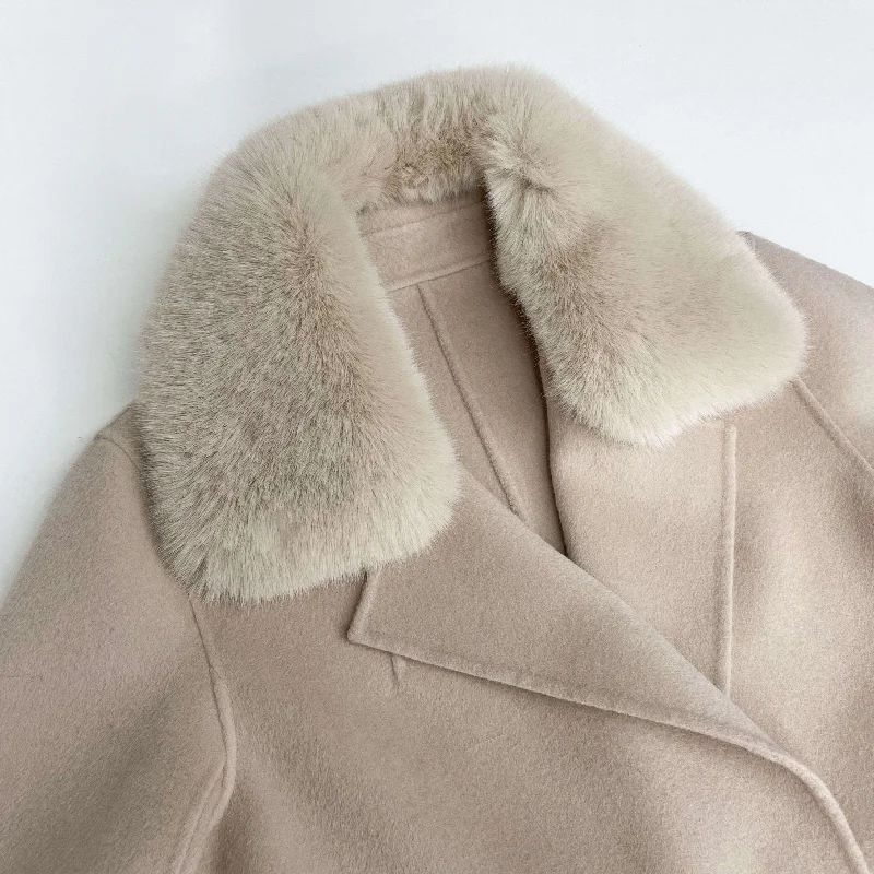 Victoire Faux Fur Cashmere Coat