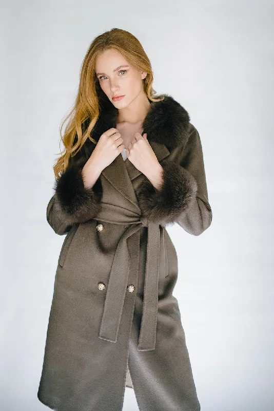 Victoire Faux Fur Cashmere Coat