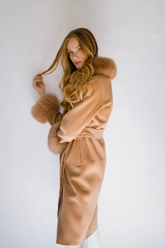 Victoire Faux Fur Cashmere Coat