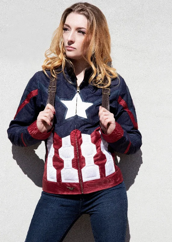 Women's Captain America: Civil War Leather Textile Jacket