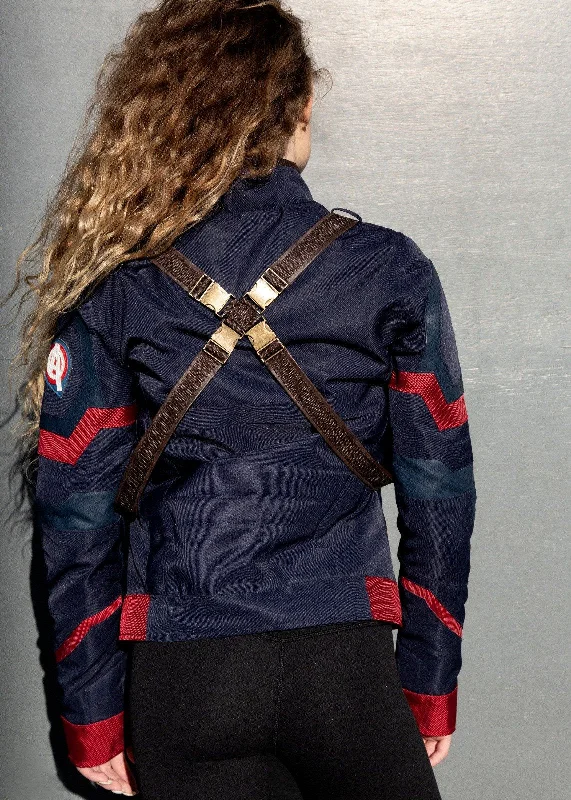 Women's Captain America: Civil War Leather Textile Jacket