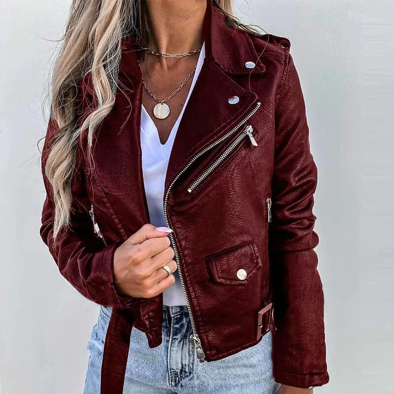 Women's Faux Modern Street Style Leather Jacket