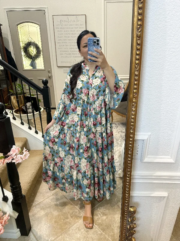 Abby Blue Floral Dress