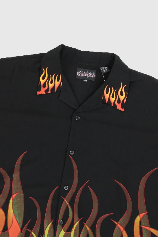 Deadstock Dragonfly Flames Camp Shirt - XXL, XXXL, XXXXL