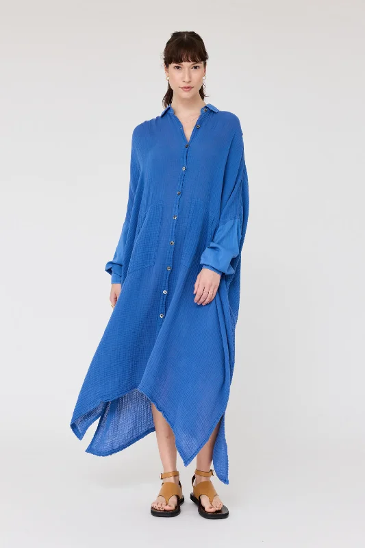 Gauze Dusty Blue Caftan Dress