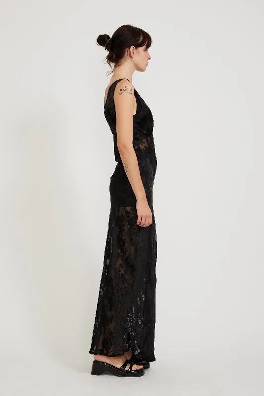 Eliza Dress Burnout Black