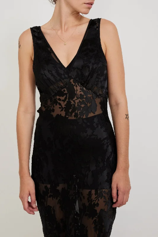 Eliza Dress Burnout Black