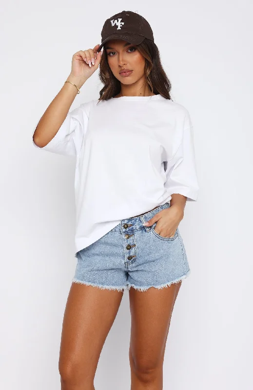 Lush Life Denim Shorts Mid Blue