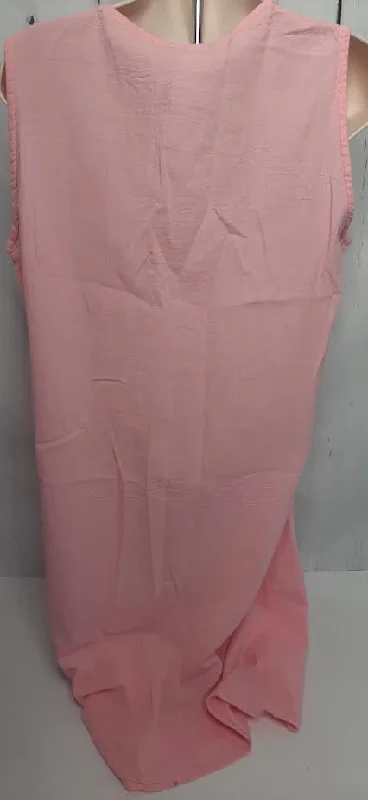 Dress-Button Front-Sleeveless-Pink-Women's-S0612