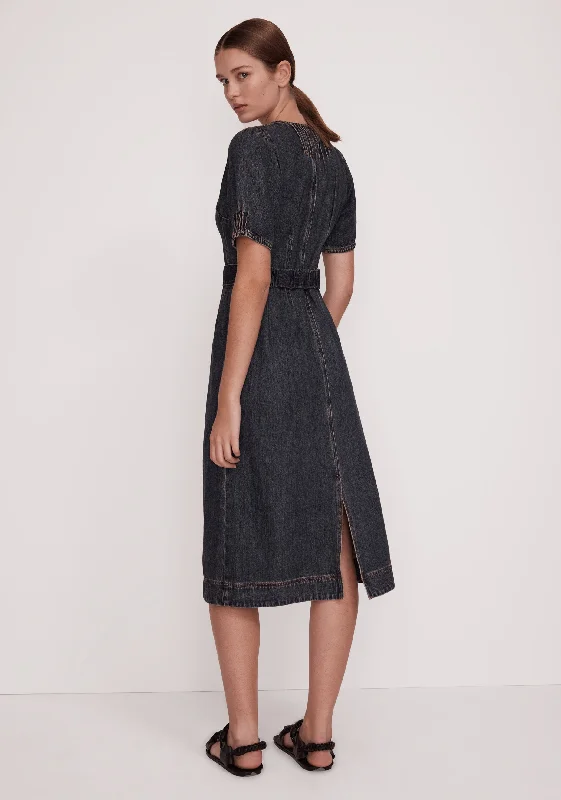 MORRISON ASHTON DENIM MIDI DRESS - BLUE