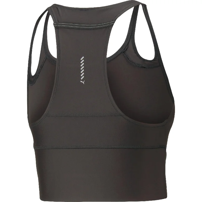 Puma Run Ultraform Womens Running Cropped Vest Tank Top - Black