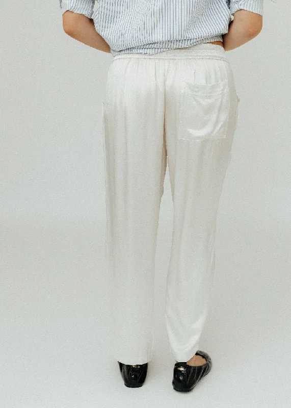 Raquel Allegra Trapunto Pant in Ivory