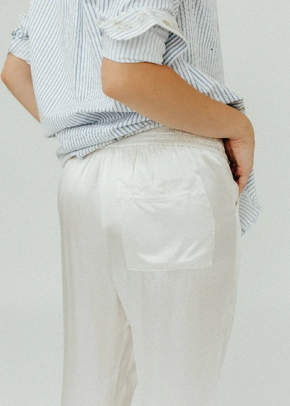 Raquel Allegra Trapunto Pant in Ivory