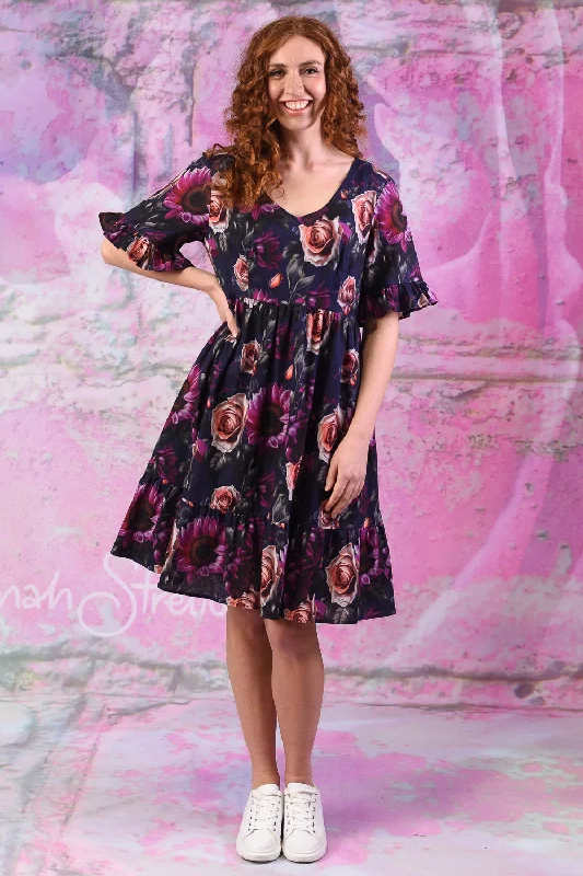 Saski Tina Dress - Purple Sunflower | PRE ORDER END AUG