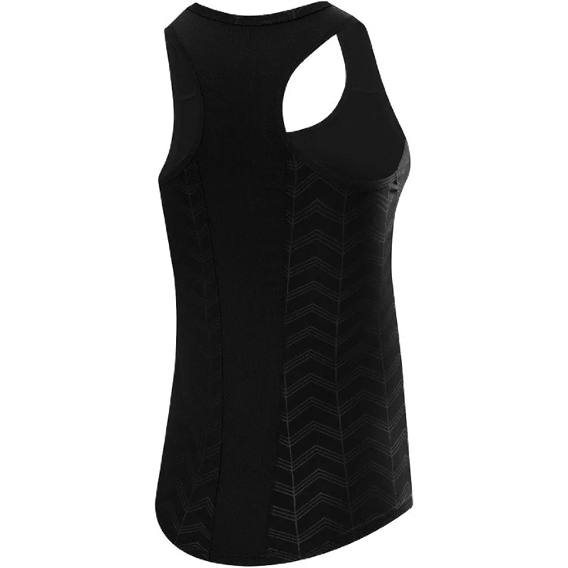 TCA Impulse Printed Racerback Womens Running Vest Tank Top - Black