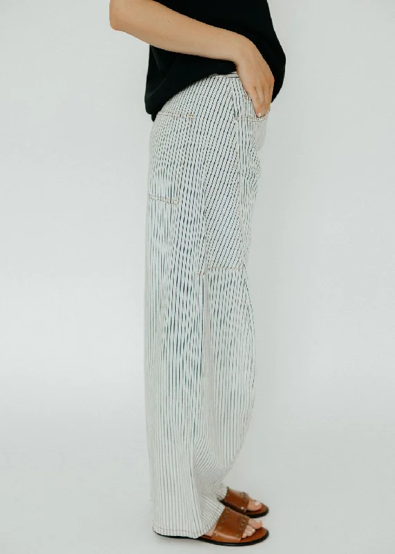 Tibi Stone Washed Striped Denim Sid Jean