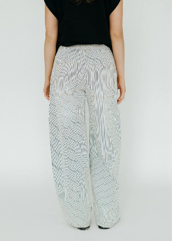 Tibi Stone Washed Striped Denim Sid Jean