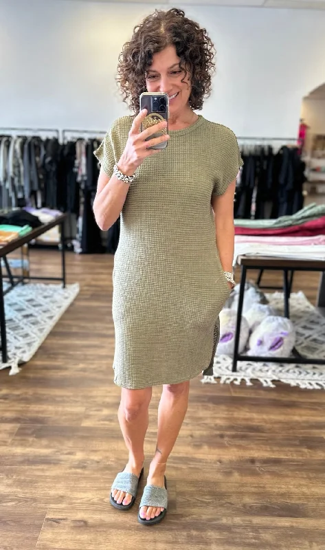 Wendy - Waffle Knit Midi Dress