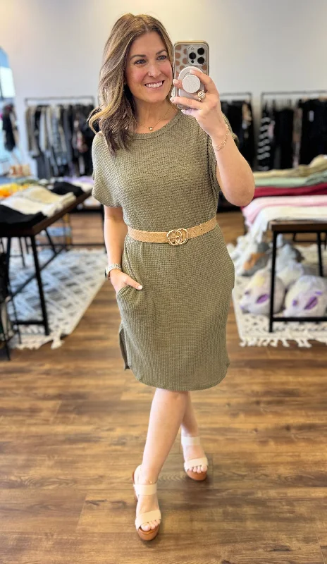 Wendy - Waffle Knit Midi Dress