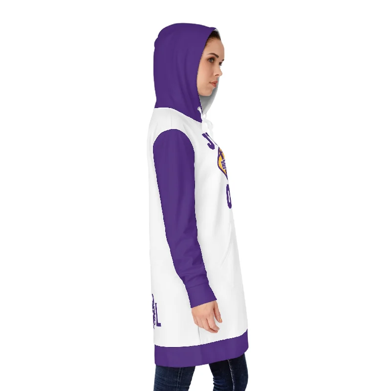 Hoodie Dress - White/Purple - Just ONE