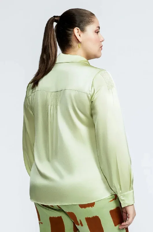 Seidenbluse in oliv