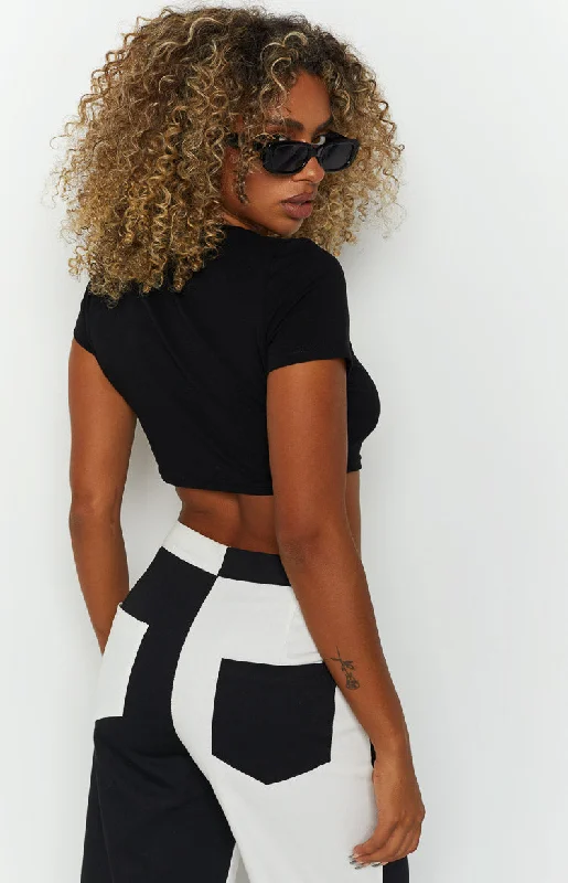 Chantal Black Cropped Tee