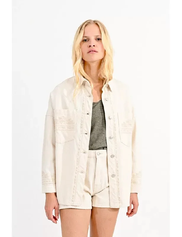 Embroidered overshirt jacket