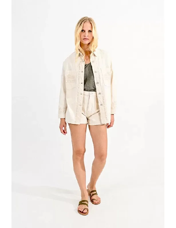 Embroidered overshirt jacket