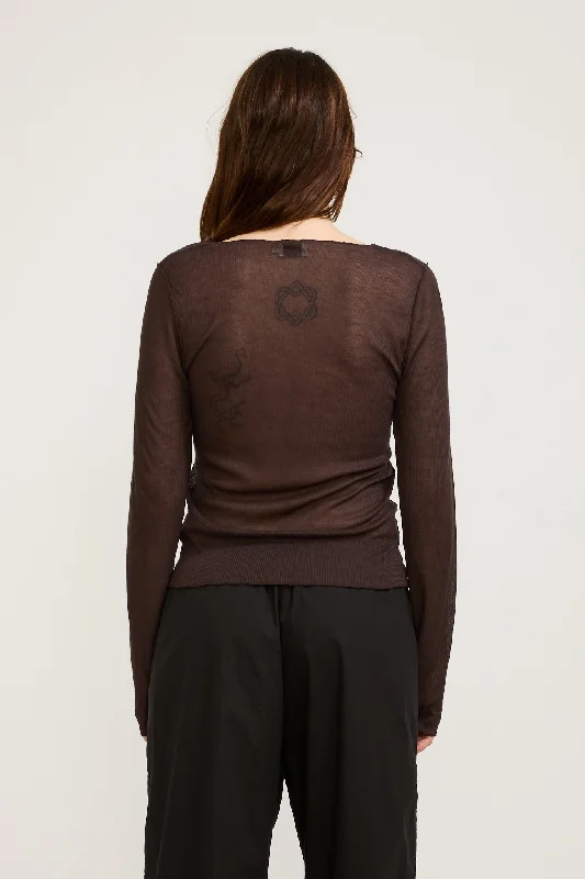 Knit Long Sleeve Mahogany