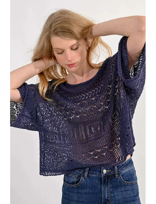 Pointelle knit jumper