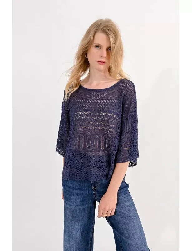 Pointelle knit jumper