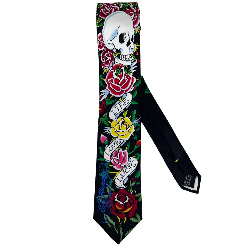 Ed Hardy Silk Tie Skull Necktie Christian Audigier