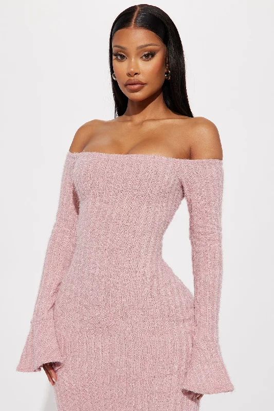 Mile High Sweater Maxi Dress - Mauve