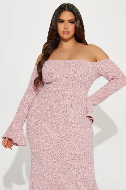 Mile High Sweater Maxi Dress - Mauve