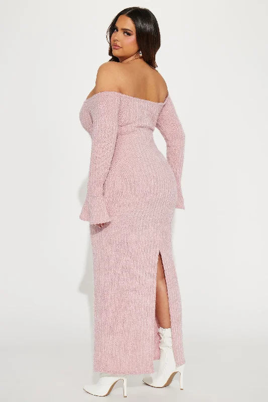 Mile High Sweater Maxi Dress - Mauve