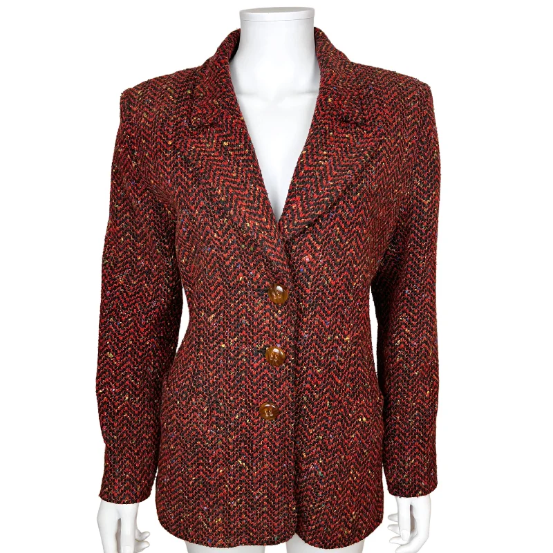 Vintage 1990s Yves St Laurent Encore Tweed Jacket Ladies US 12