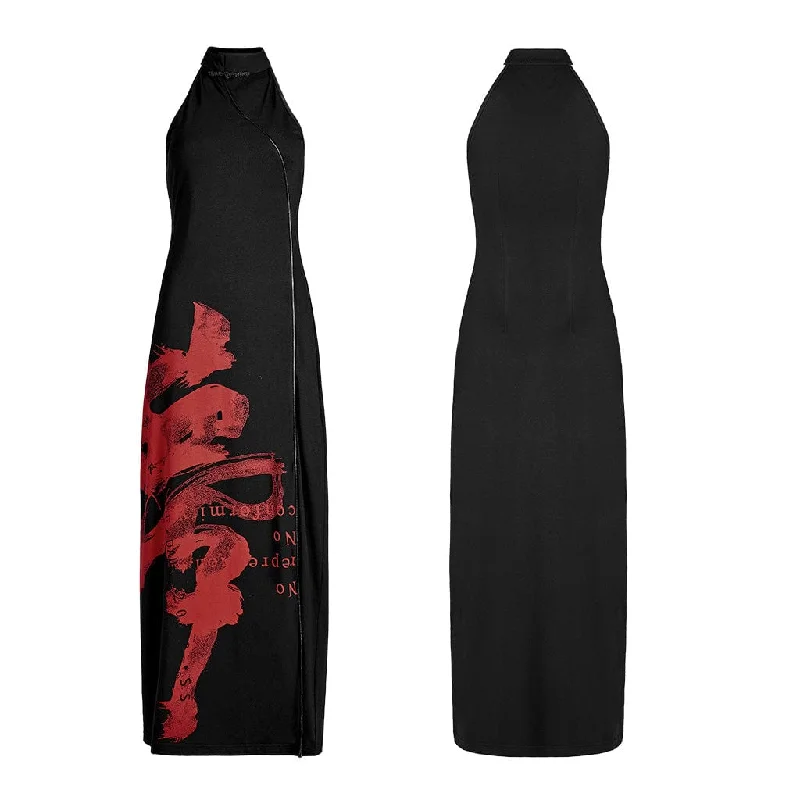 Women's Punk Off Shoulder Side Slit Cheongsam