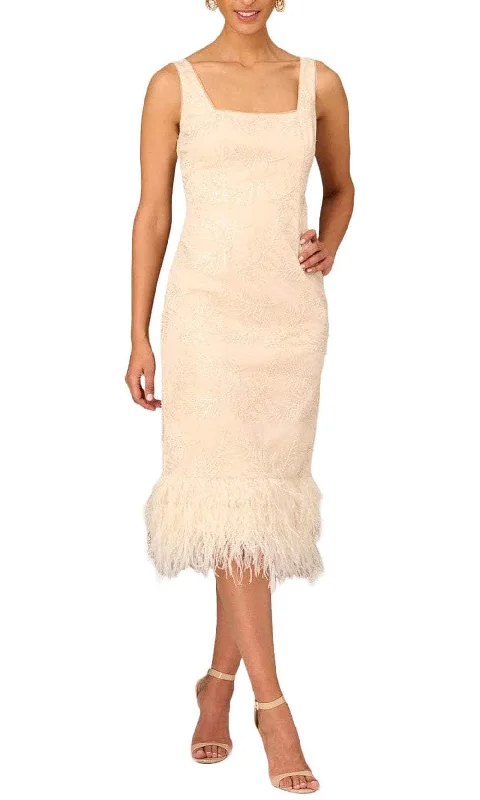 Aidan Mattox MD1E207643 - Square Feather Trim Evening Dress Tunics Prom sequined