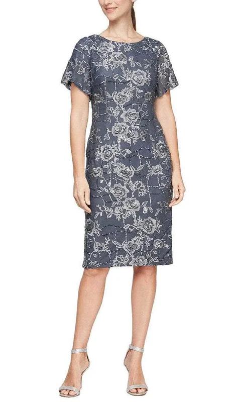 Alex Evenings 81171201 - Embroidered Sheath Evening Dress Tunics Cozy soft
