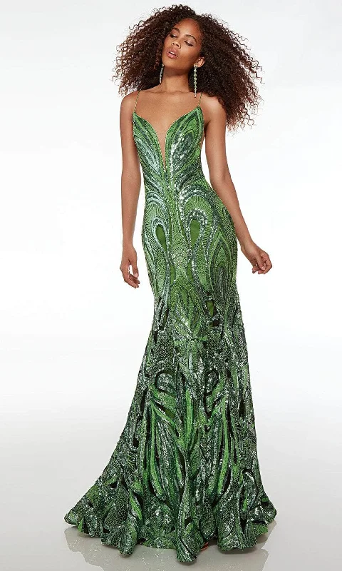 Alyce Paris 61564 - Plunging V-Neck Mermaid Evening Dress Tunics Chic elegant