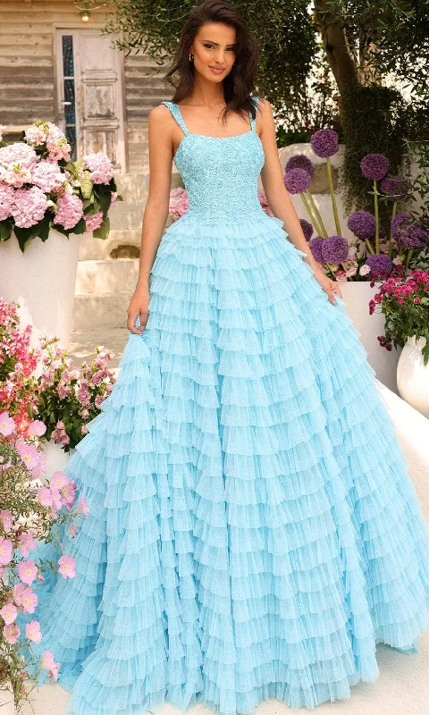 Amarra 94026 - Ruffle Tiered Evening Dress Tunics Satin smooth