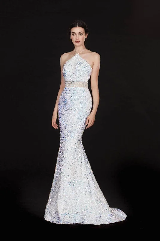 Angela & Alison 20010 - Sequin Halter Evening Dress Tunics Occasion special