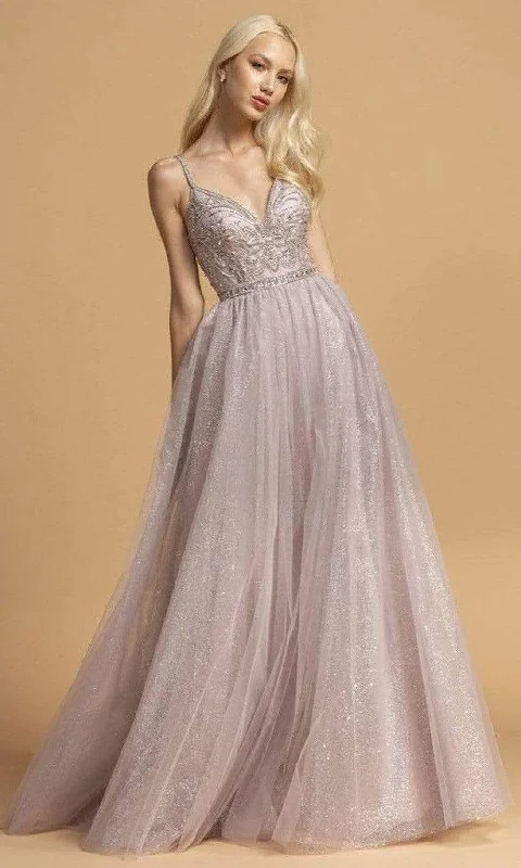 Aspeed Design - L2167 Glitter A-Line Evening Dress Tunics Mesh breathable