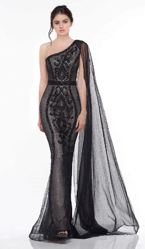 Colors Dress - Asymmetric Trumpet Evening Dress 2058 Chiffon Maxi Beach