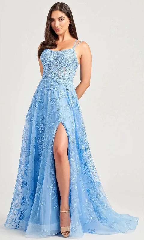 Ellie Wilde EW35012 - Floral High Slit Evening Dress Tunics Modern contemporary