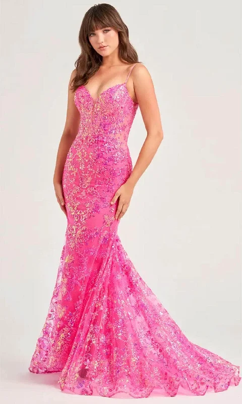 Ellie Wilde EW35013 - Sequin Trumpet Evening Dress Pleated Skirt Elegant