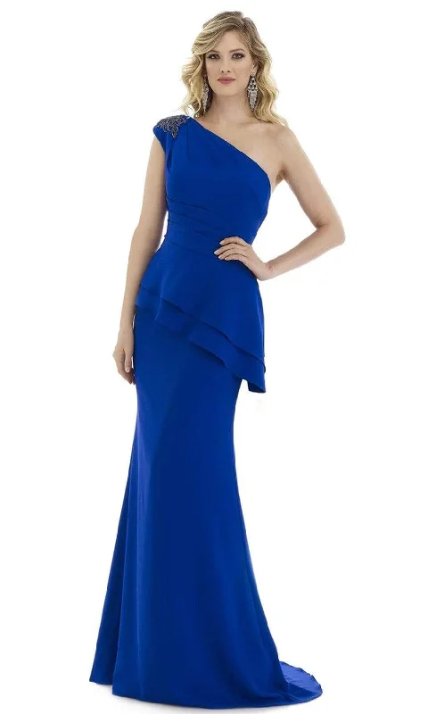 Gia Franco 12977 - One Shoulder Mermaid Evening Dress Boatneck Modish Everyday
